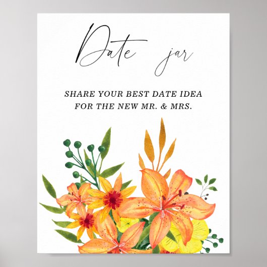 Lentese date night ideeën. Date jar bruidsspel Pos Poster (Voorkant)