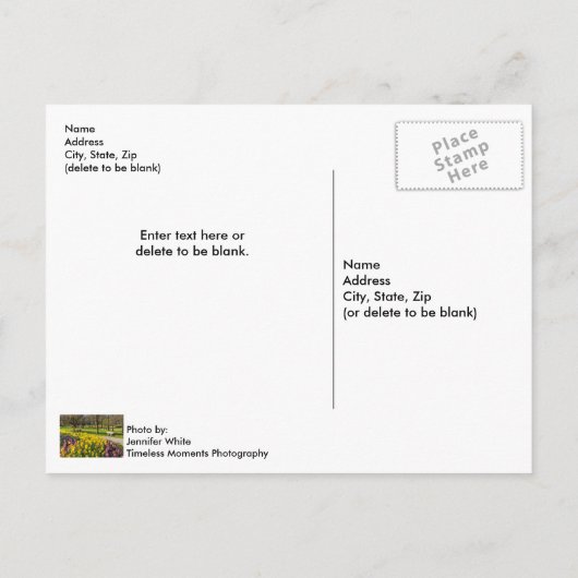 Lenteseizoen Ventilator Briefkaart (Achterkant)