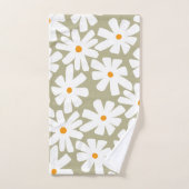 Lenteseizoenen florale retro patroonsage groen bad handdoek (Handdoek)