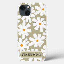 Lenteseizoenen florale retro patroonsage groen Case-Mate iPhone case