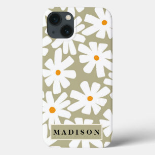 Lenteseizoenen florale retro patroonsage groen Case-Mate iPhone case