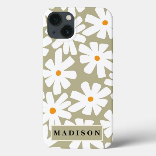 Lenteseizoenen florale retro patroonsage groen Case-Mate iPhone case (Achterkant)