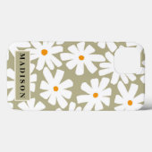Lenteseizoenen florale retro patroonsage groen Case-Mate iPhone case (Achterkant (horizontaal))