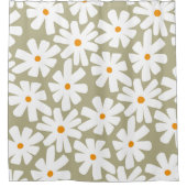 Lenteseizoenen florale retro patroonsage groen douchegordijn (Voorkant)