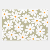 Lenteseizoenen florale retro patroonsage groen inpakpapier vel (Voorkant)