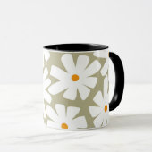 Lenteseizoenen florale retro patroonsage groen mok (Voorkant rechts)