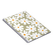 Lenteseizoenen florale retro patroonsage groen notitieboek (Rechterzijde)