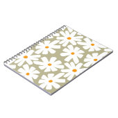 Lenteseizoenen florale retro patroonsage groen notitieboek (Linkerzijde)