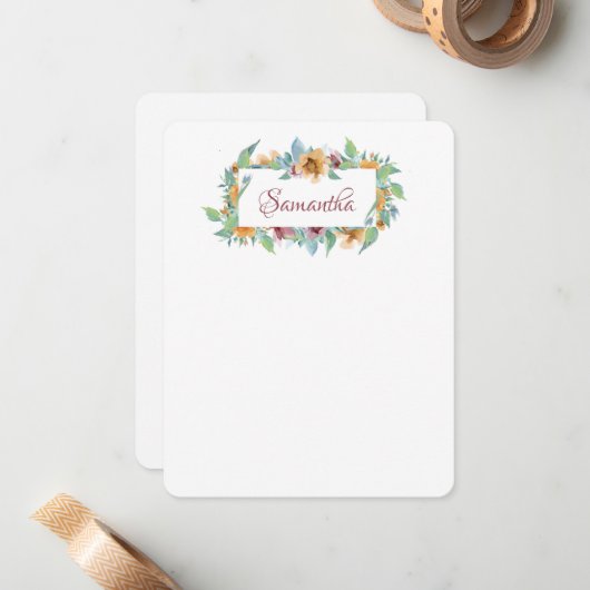 lentesFlorals Notitiekaartje (Voorkant / Achterkant in situ)