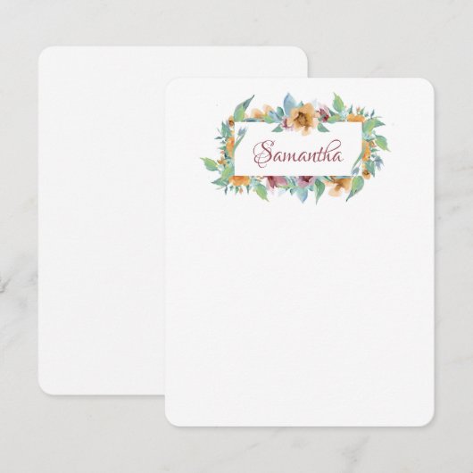 lentesFlorals Notitiekaartje (Voorkant / Achterkant)