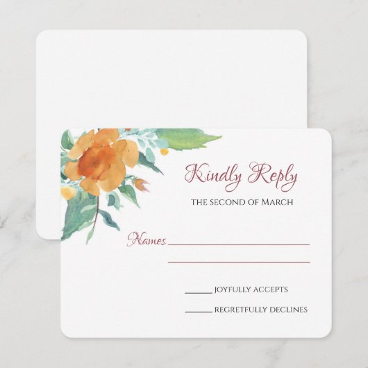 lentesFlorals RSVP Kaartje (Voorkant / Achterkant)