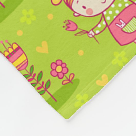 lentesje met klein meisje fleece deken (Hoek)