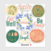 Lenteskrabber schattige konijnenpositieve stickers (Vel)