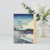 Lentesneeuw op Kiyomizu Temple Hasui Kawase hanga Briefkaart (Staand voorkant)