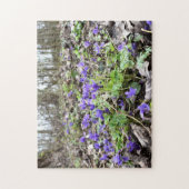 Lentesontzoening, bosbloemen, marinevisten legpuzzel (Verticaal)