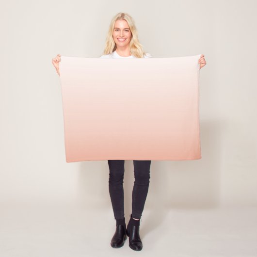 lentespastel kleur zwarte peach ombre stoffige roz fleece deken (In situ)