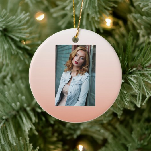 lentespastel kleur zwarte peach ombre stoffige roz keramisch ornament (Boom)