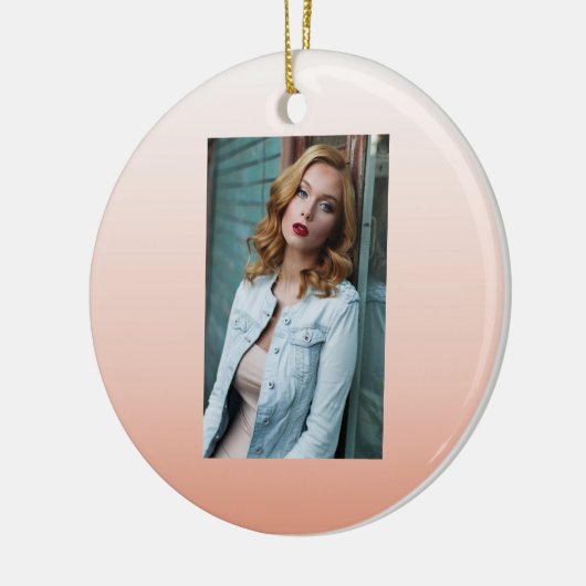 lentespastel kleur zwarte peach ombre stoffige roz keramisch ornament (Links)