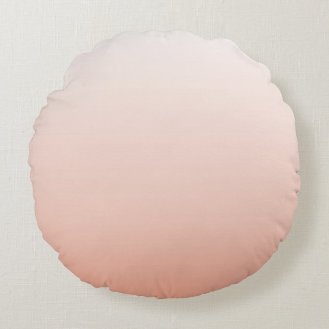 lentespastel kleur zwarte peach ombre stoffige roz rond kussen (Voorkant)