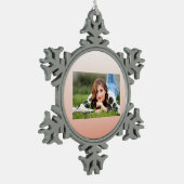 lentespastel kleur zwarte peach ombre stoffige roz tin sneeuwvlok ornament (Links)