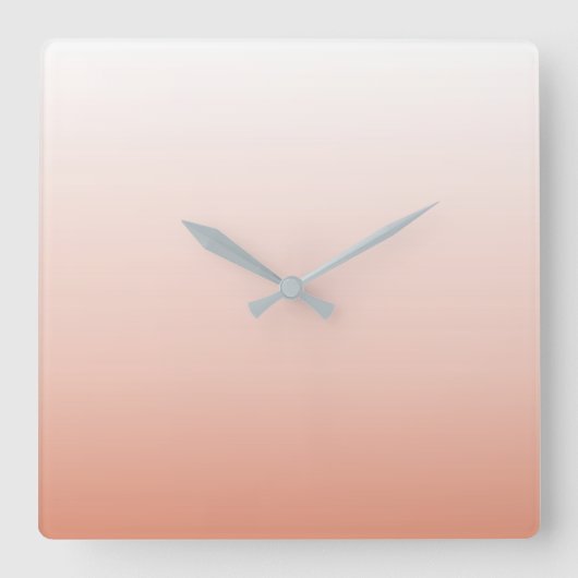 lentespastel kleur zwarte peach ombre stoffige roz vierkante klok (Voorkant)