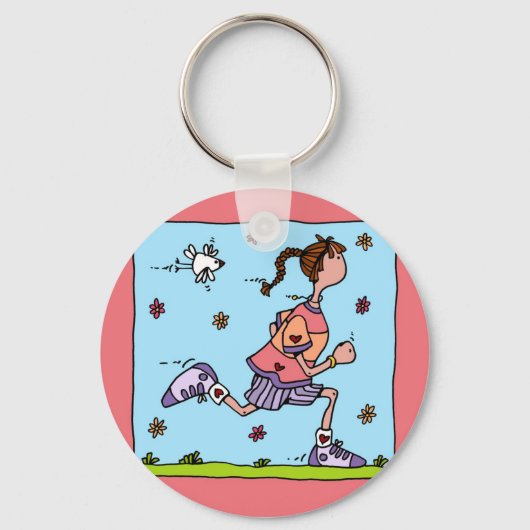 lentespronger (vrouw) sleutelhanger (Voorkant)