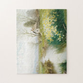 Lentestlandschap Stream Daffodil Flower Legpuzzel (Verticaal)