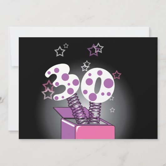 Lentetak 30e verjaardag - Roze en paars Kaart (Achterkant)