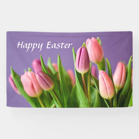 Lentetels, Happy Easter, binnenshuis decorteren Spandoek (Horizontaal)