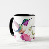 Lentetende vogels en bleekgekleurde bloemen mok (Voorkant links)