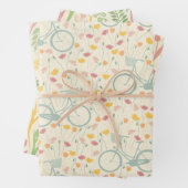 Lentethema 3 bloempatronen inpakpapier vel (In situ)