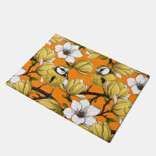 Lentetijd in geel deurmat (Schuin)