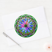 lentetijdspiraalbloem ronde sticker (Envelop)