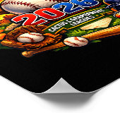 Lentetraining 2026 Honkbalfan Design Retro Palm Poster (Hoek)