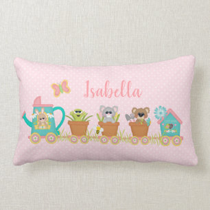 Lentetrainride dieren die de Baby piloot roze make Kussen