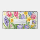 Lentetuin Aquarel Tulpen & Narcissen Bureaumat (Keyboard & Muis)