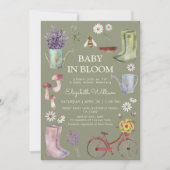 Lentetuin Baby Shower Waterverf Bloemen Kaart (Voorkant)