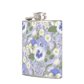 Lentetuin bloemen op lavendel heupfles (Links)