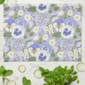 Lentetuin bloemen op lavendel theedoek (Gevouwen)