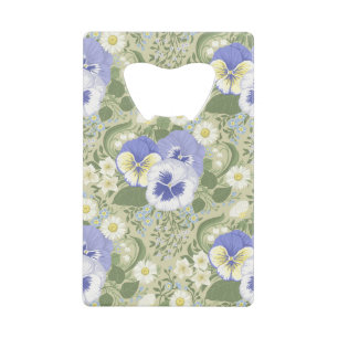 Lentetuin bloemen op salie creditkaart flessenopener