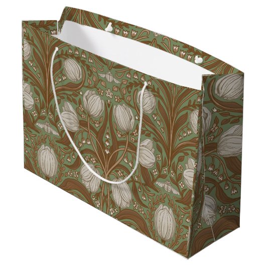 Lentetuin bloemen op salie groot cadeauzakje (Achterkant Gekanteld)