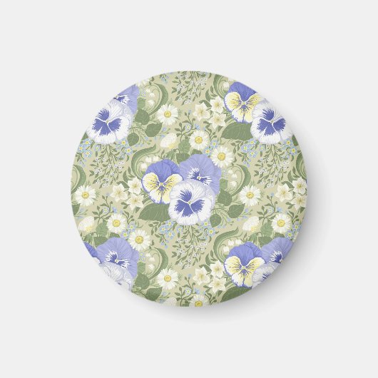 Lentetuin bloemen op salie magneet (Voorkant)