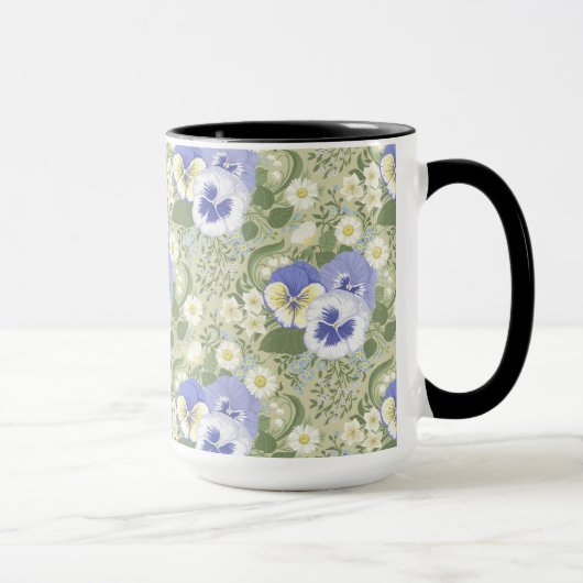 Lentetuin bloemen op salie mok (Rechts)