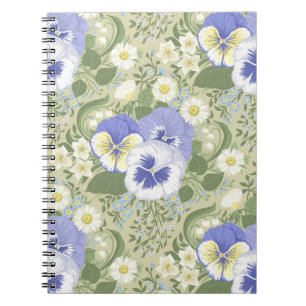 Lentetuin bloemen op salie notitieboek