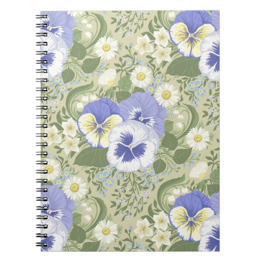 Lentetuin bloemen op salie notitieboek (Voorkant)