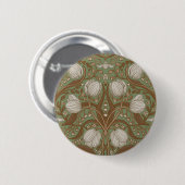Lentetuin bloemen op salie ronde button 5,7 cm (Voorkant /achterkant)