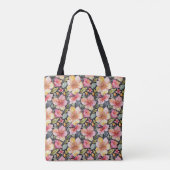Lentetuin - Bloempatroon 1 - Boodschappentas Tote Bag (Achterkant)
