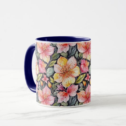 Lentetuin - Bloempatroon 1 - Koffiemok Mok (Voorkant links)
