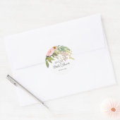 Lentetuin Bloemstuk Bruidsdouche  Ronde Sticker (Envelop)