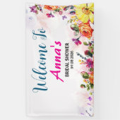 Lentetuin Bruiloft met Vlinders Bruidsshowerfeestj Spandoek (Verticaal)